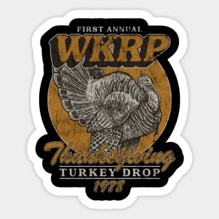 WKRP Thanksgiving Turkey Drop (Dark Pint) Sticker